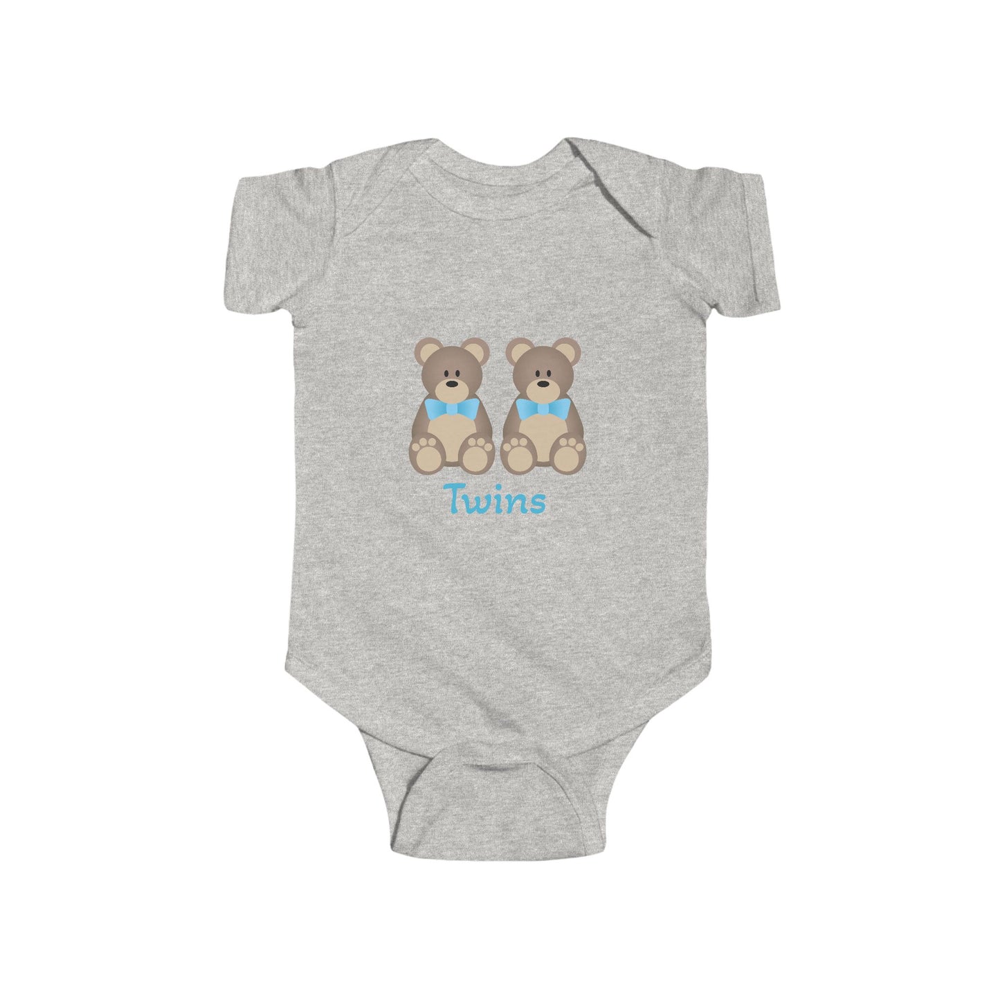Twins Bear Baby Bodysuit, Cute Infant Onesie, Gift for Newborns, Baby Shower Present, Adorable Twins Outfit