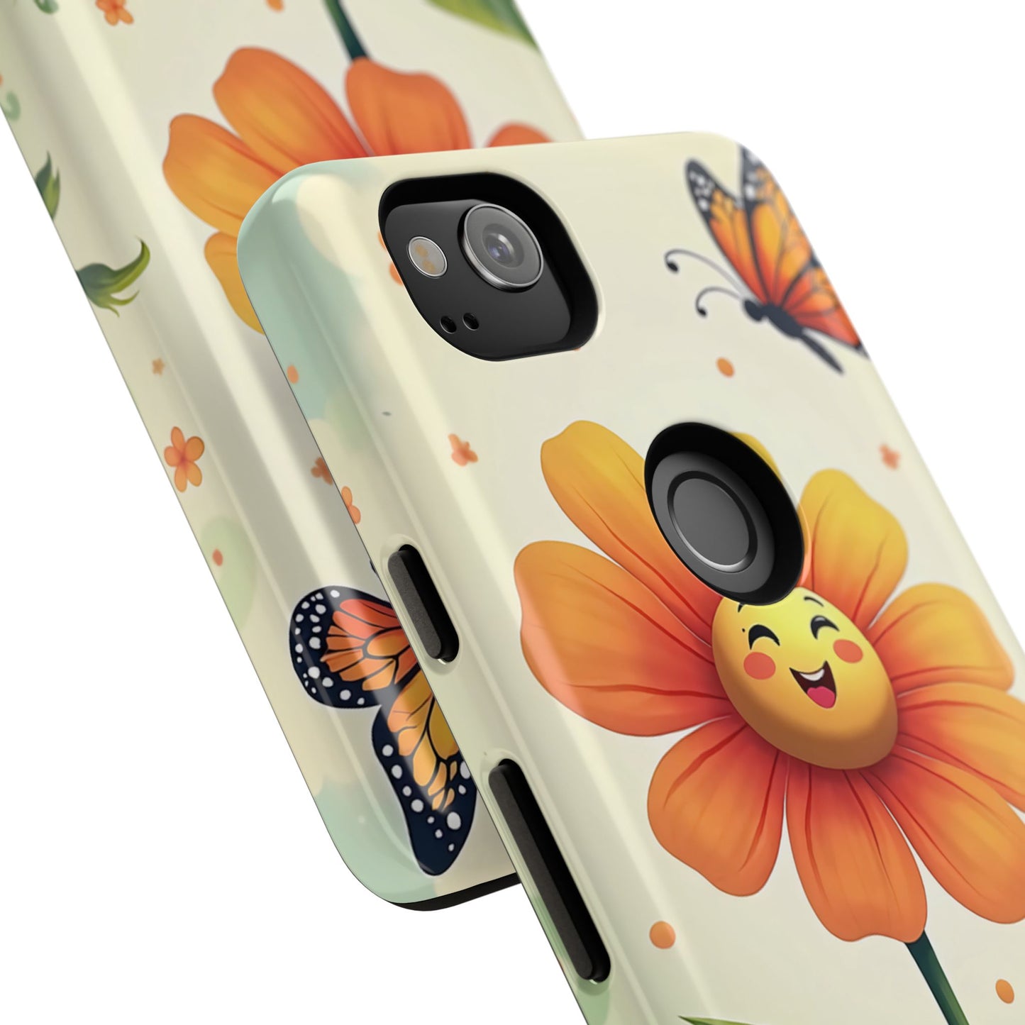 Floral Phone Case with Butterfly Design, Cute Flower Phone Cover for Nature Lovers, Eco-Friendly Gift, Spring Vibes, Birthday Present