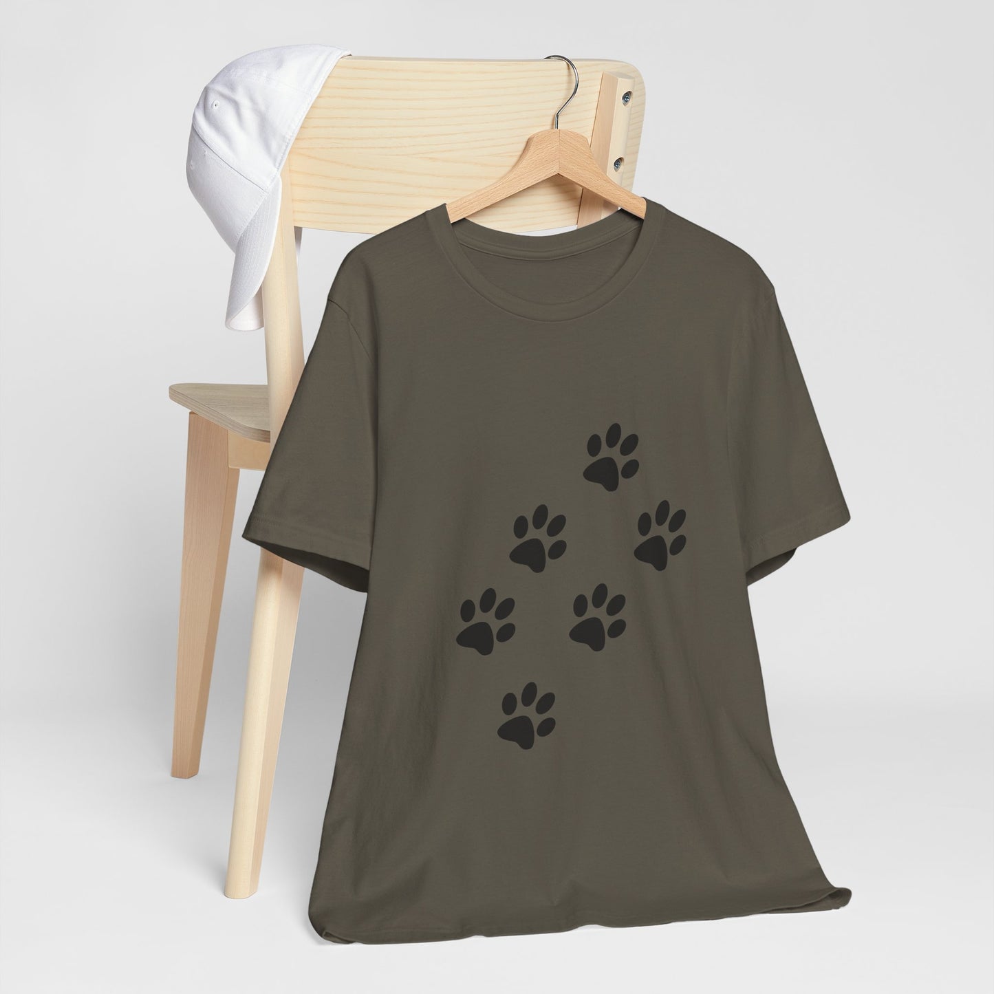 Paw Print Short Sleeve Tee | Unisex Animal Lover Shirt, Pet Owner Gift, Casual Wear, Gifts for Dog Lovers, Comfortable T-Shirt