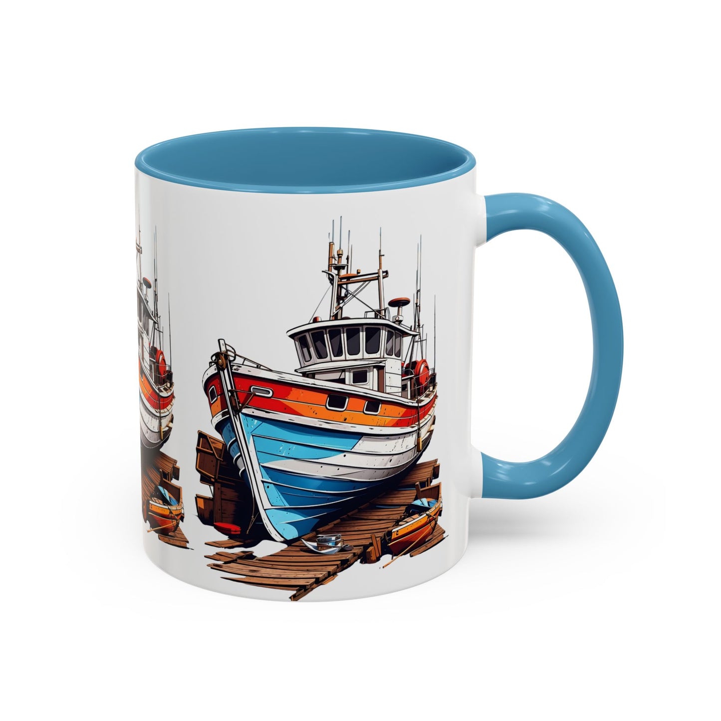 Nautical Accent Coffee Mug | Perfect for Boat Lovers, Sailor Gifts, Coastal Decor, Unique Gift Idea, Custom Artwork Mug