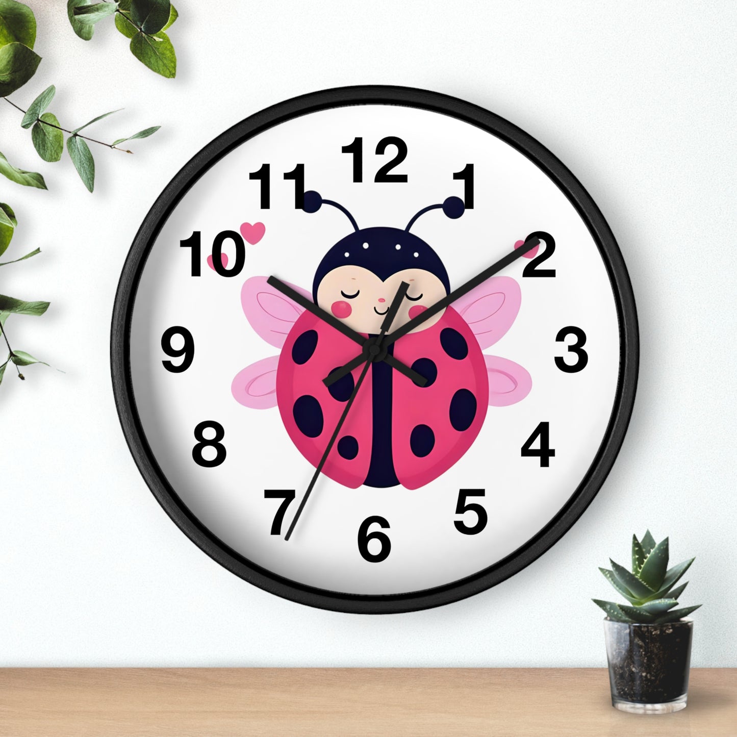 Cute Ladybug Wall Clock, Children's Room Decor, Playroom Wall Art, Birthday Gift, Nursery Timepiece