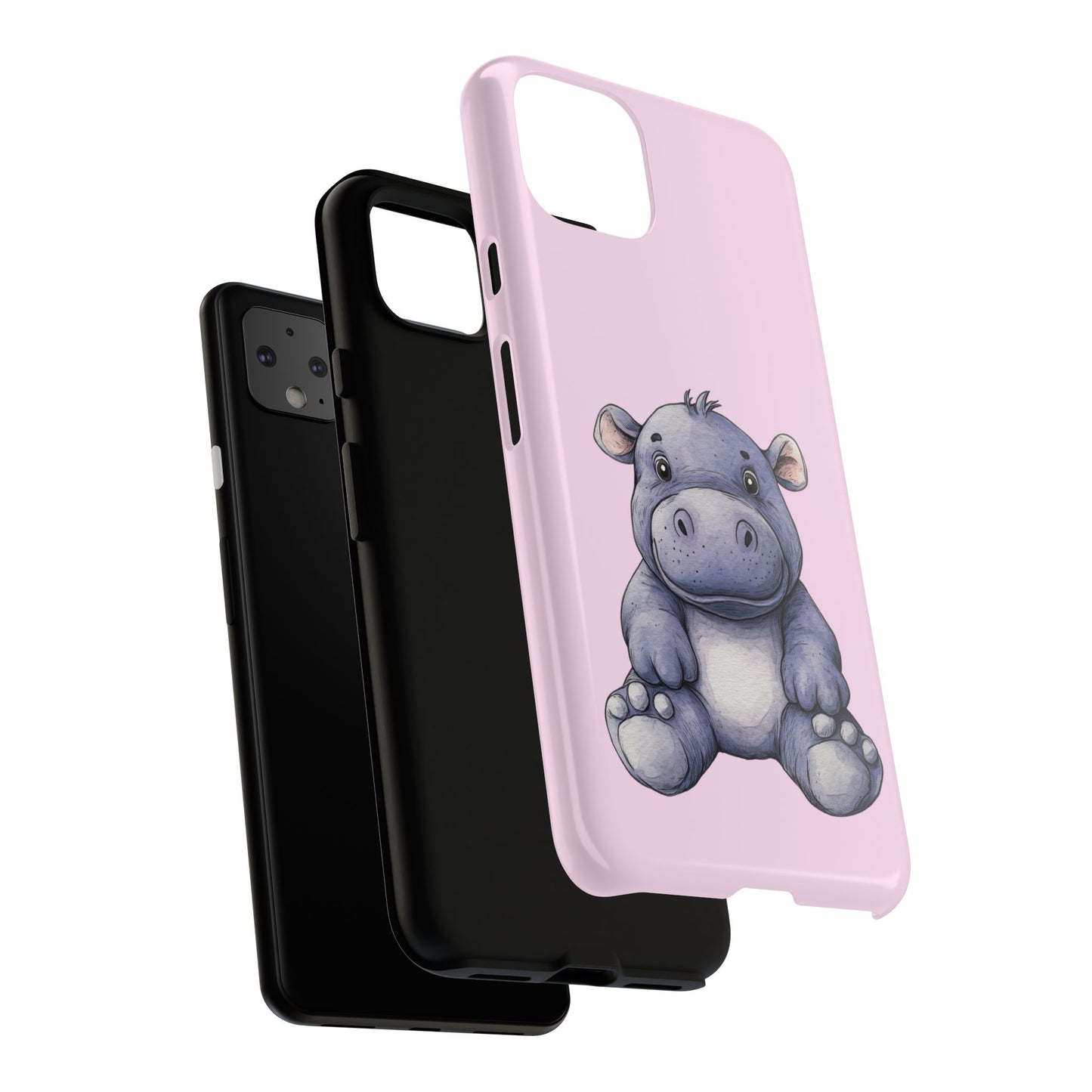 Cute Hippo Phone Case - Tough Cases, Animal Phone Cover, Kawaii Accessories, Gifts for Kids, Unique Tech Gear