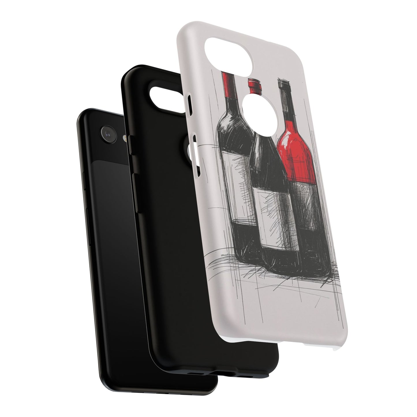 Wine Lover's Phone Case, Tough Phone Cover, Artistic Wine Design, Gift for Wine Enthusiasts, Customizable Case, Unique Wine Art