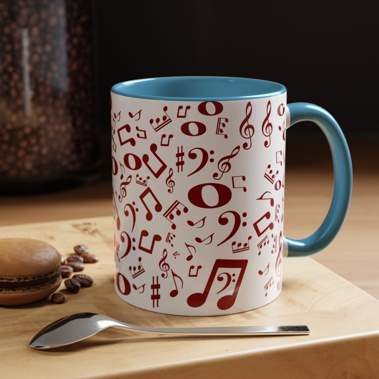 Accent Coffee Mug (11, 15oz) - Musical Notes