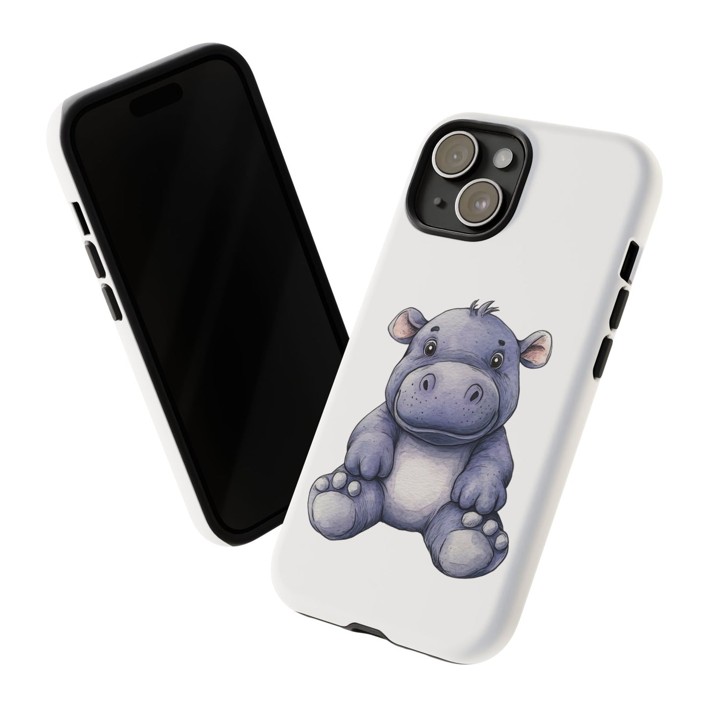 Cute Hippo Phone Case, Unique Tough Cases, Animal Lover Gift, Cute Animal Design, Baby Animal Phone Accessory