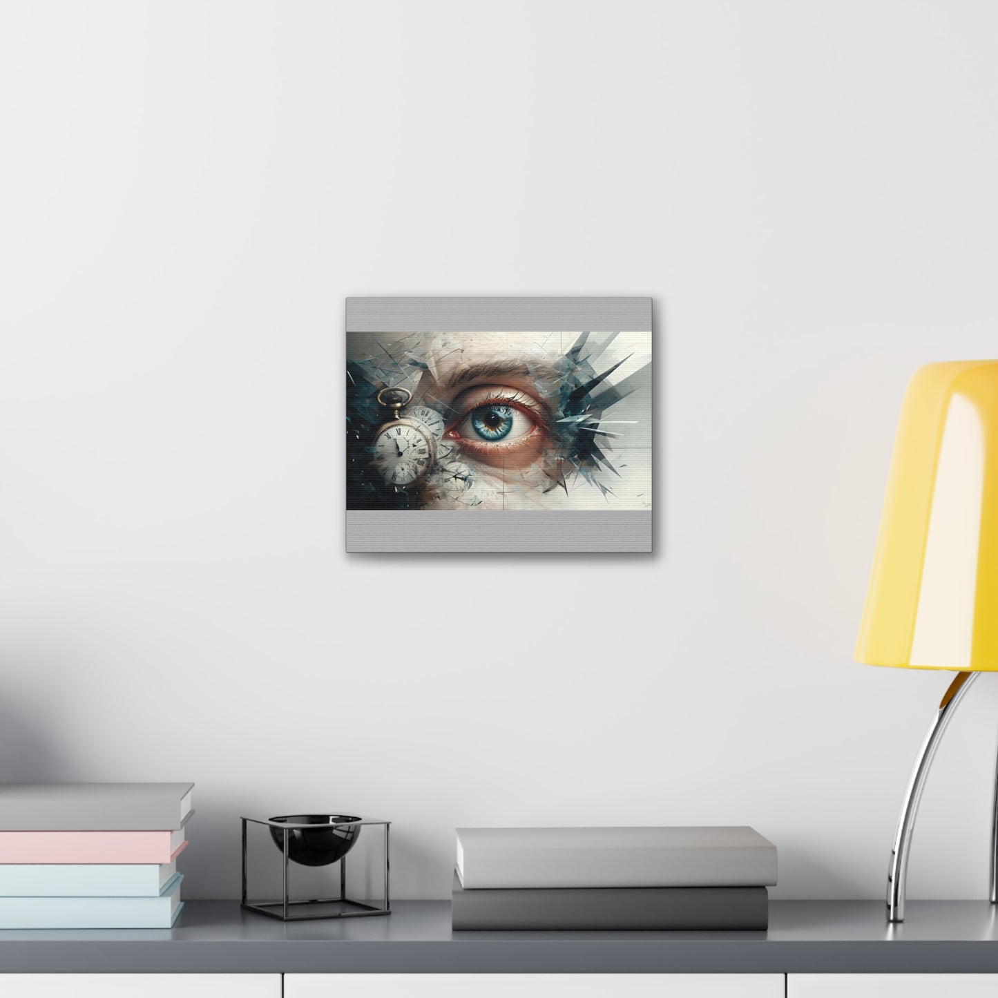 Surreal Canvas Wall Art, Eye with Vintage Clock