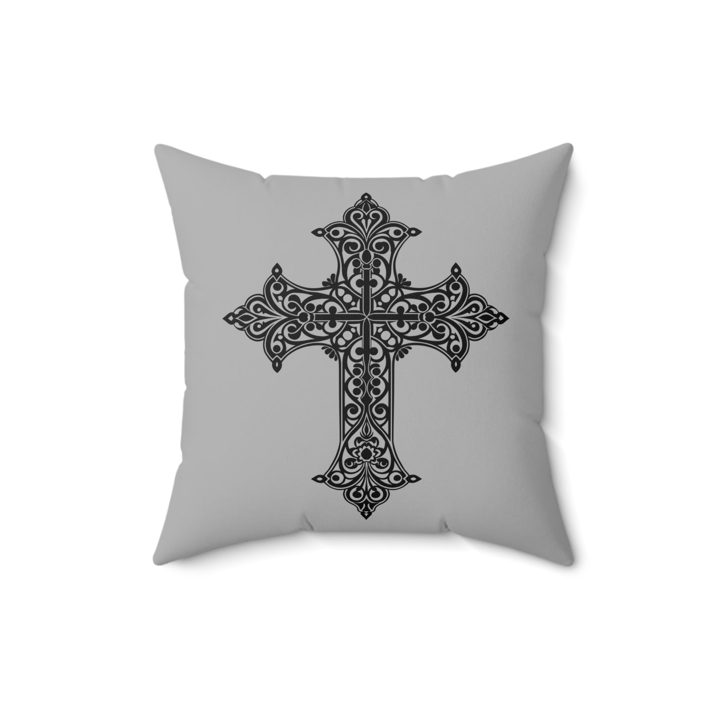 Elegant Cross Design Decorative Pillow, Christian Home Decor, Gift for Religious Celebrations, Bedroom Accent Cushion, Spiritual Decor