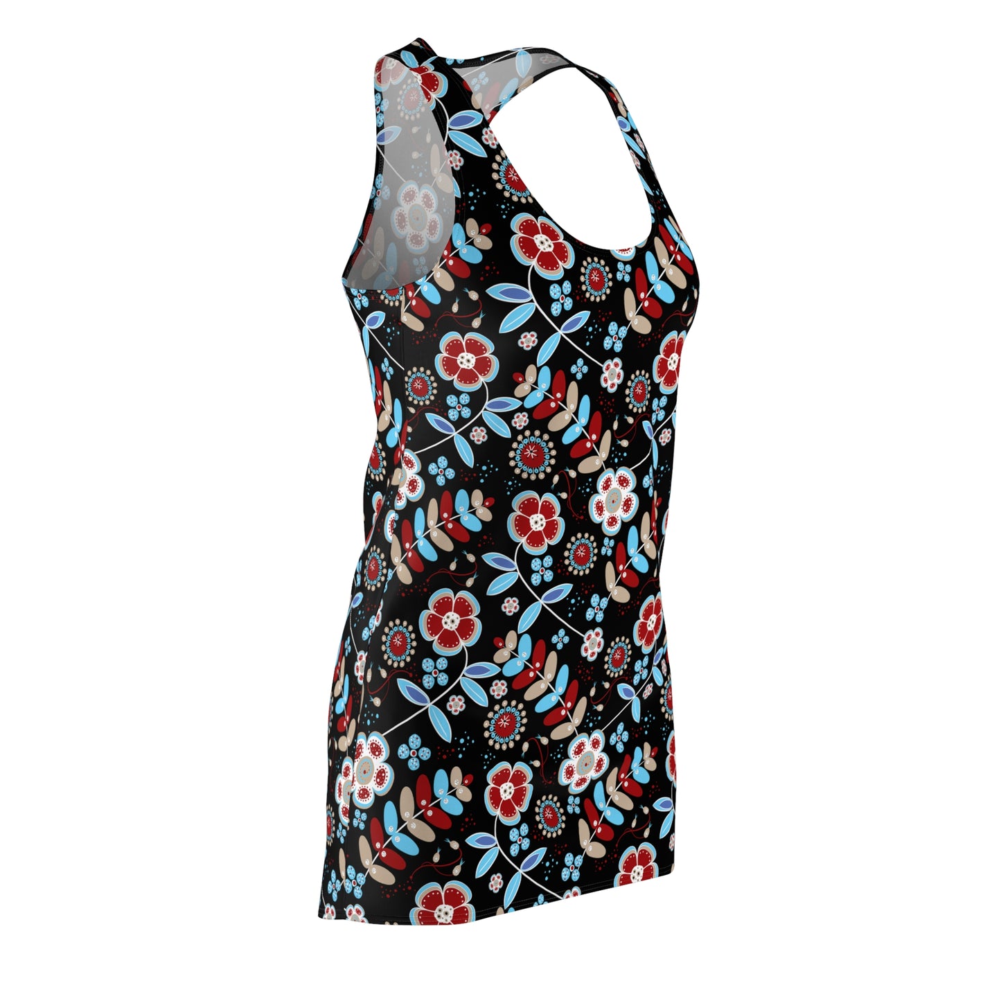 Floral Racerback Dress, Summer Dress, Vacation Outfit, Casual Wear, Gift for Her, Beach Dress