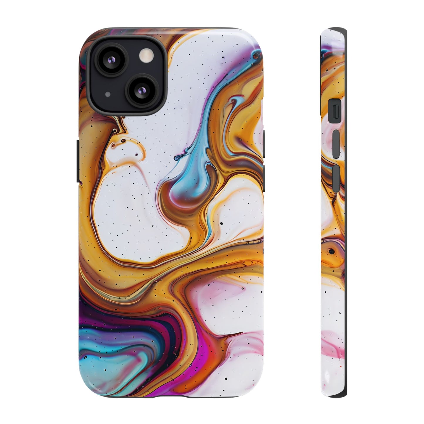 Artistic Phone Case, Tough Cases with Colorful Marble Design