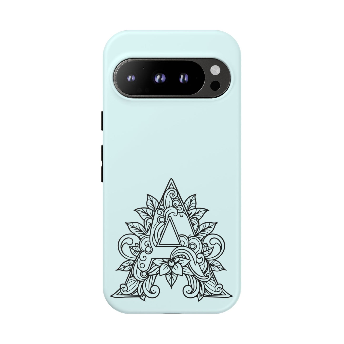 Personalized Tough Phone Case, Floral Monogram Cell Phone Cover, Custom Protective Case, Unique Gift, Birthday, Graduation