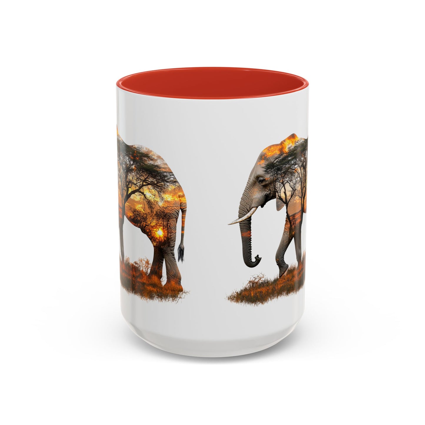 Elegant Elephant Accent Coffee Mug - Nature Lover Gift, Animal Lover Mug, Unique Home Decor, Wildlife Conservation, Travel Mug
