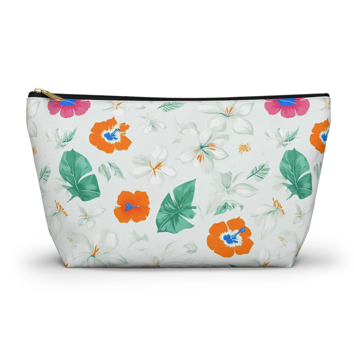 Floral Tropical Accessory Pouch — T‑Bottom Cosmetic Bag