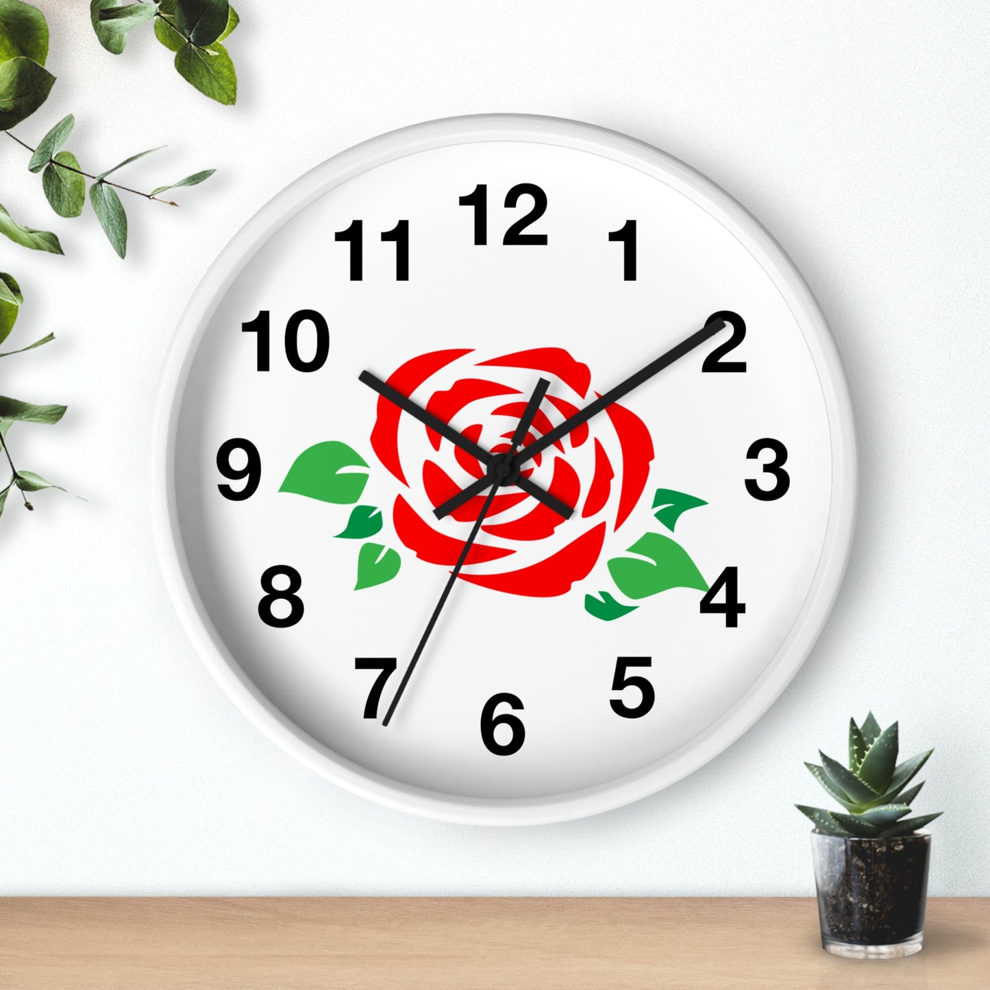 Rose Floral Wall Clock | Elegant Home Décor, Gift for Flower Lovers, Timeless Design, Spring Decor, Birthday Gift