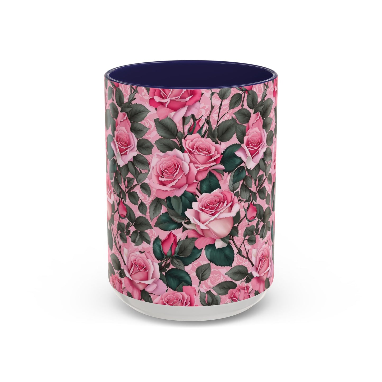 Floral Accent Coffee Mug, Pink Rose Mug, Gift for Her, Tea Cup, Mother's Day Present, Home Decor, Kitchen Essentials