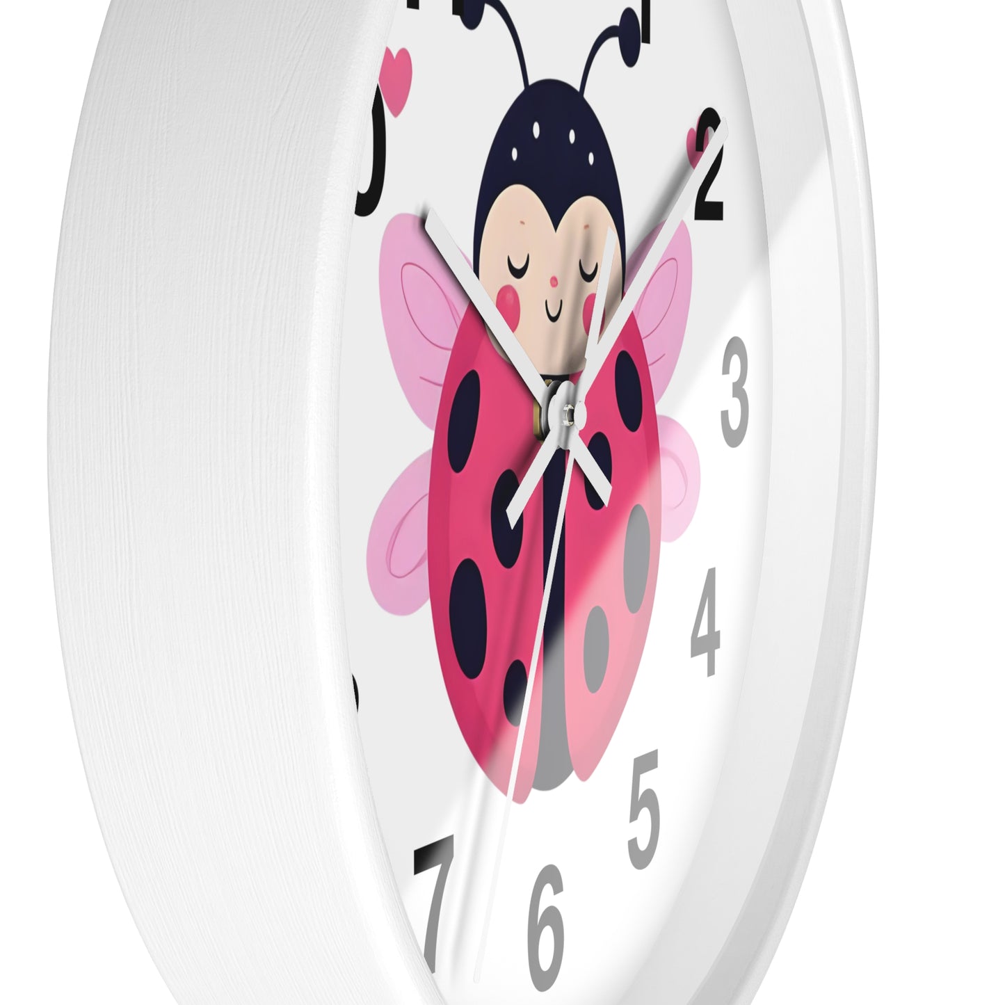 Cute Ladybug Wall Clock, Children's Room Decor, Playroom Wall Art, Birthday Gift, Nursery Timepiece