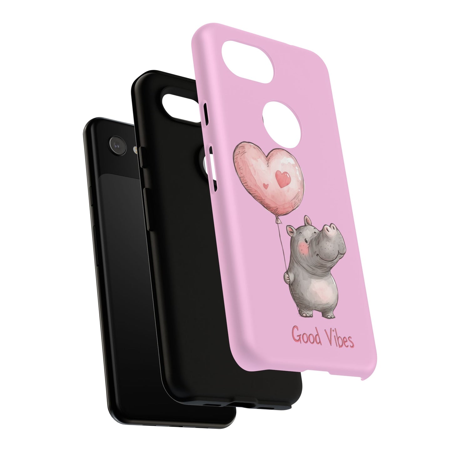 Cute Hippo Phone Case | Good Vibes, Gift for Friends, Cute Phone Accessories, Animal Lover Gift, Happy Phone Cover