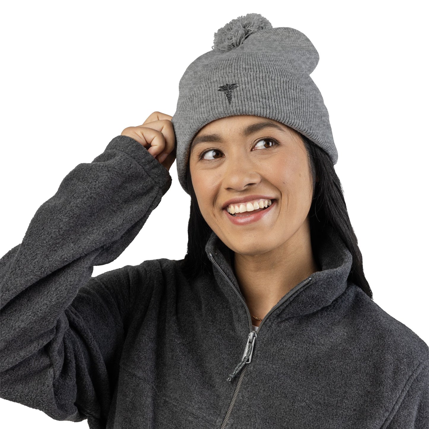 Cozy Pom-Pom Knit Cap, Winter Beanie, Embroidered Hat, Gift for Him/Her, Stylish Knitwear, Cold Weather Accessory