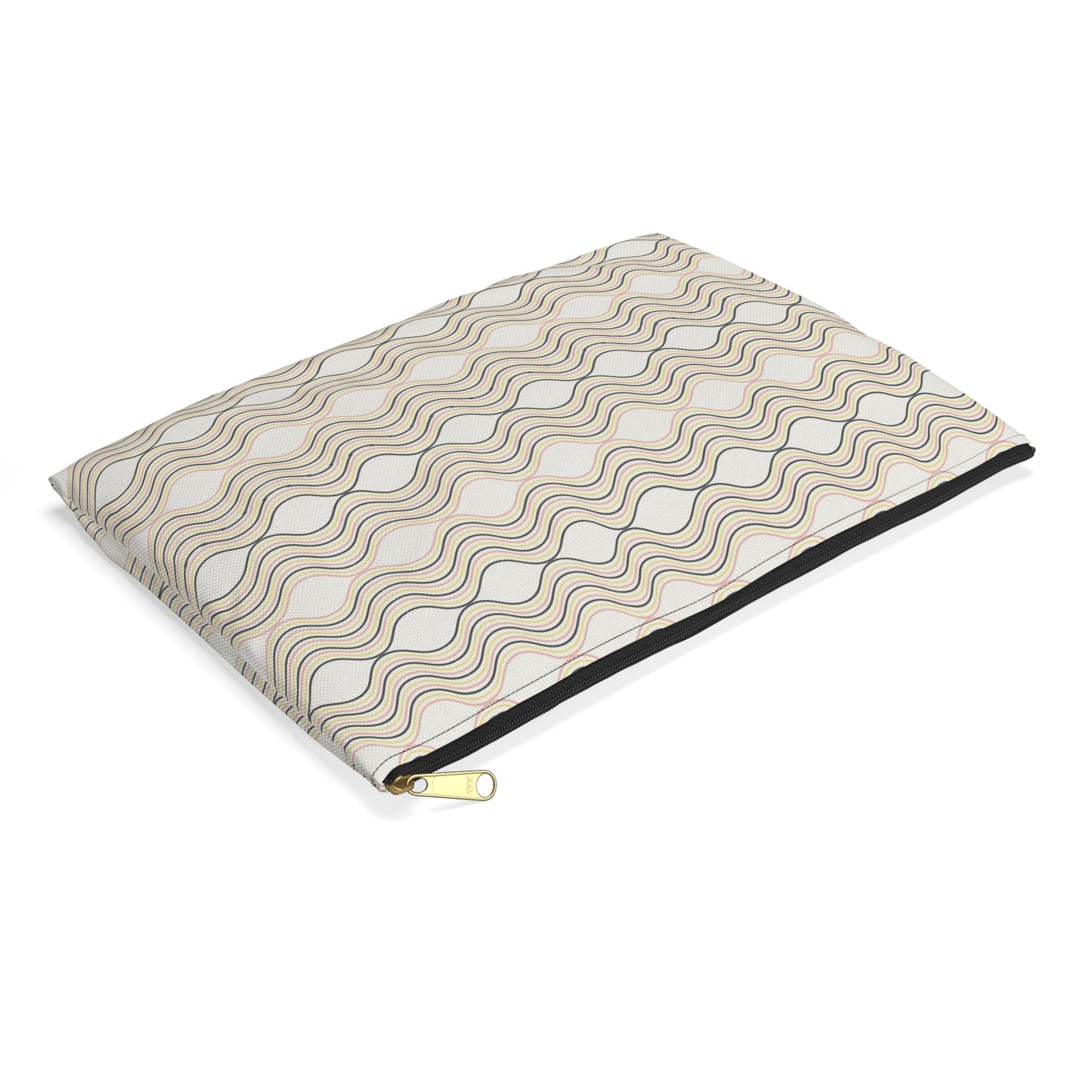 Wavy Pattern Accessory Pouch - Stylish Makeup Bag, Travel Organizer, Gift Idea, Modern Clutch, Storage Case