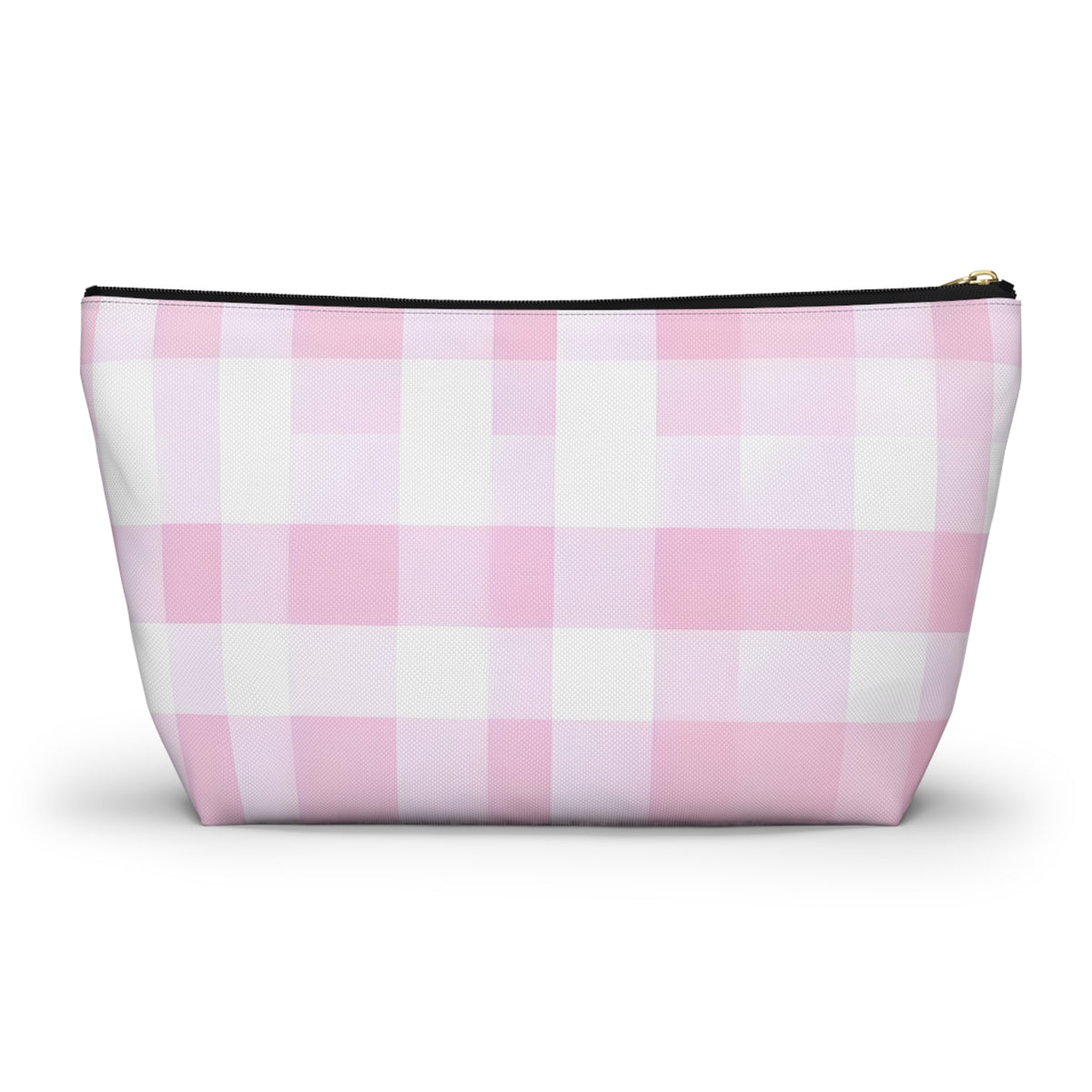 Pink Gingham Accessory Pouch — T‑Bottom Makeup & Toiletry Bag