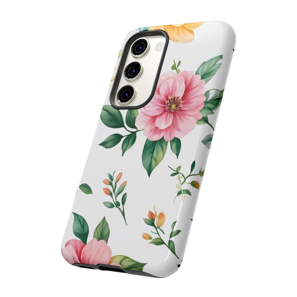 Floral Tough Phone Case — Pink Peony Protective Phone Cover