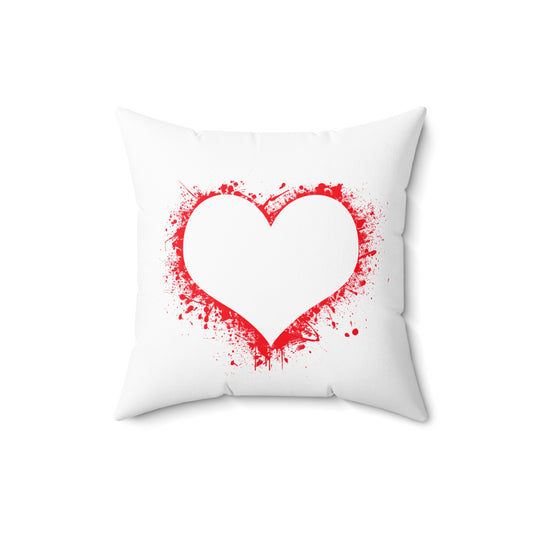 Heart Splash Decorative Pillow, Cozy Home Decor, Valentine's Gift, Wedding Decoration, Love Pillow, Personalized Gift Idea