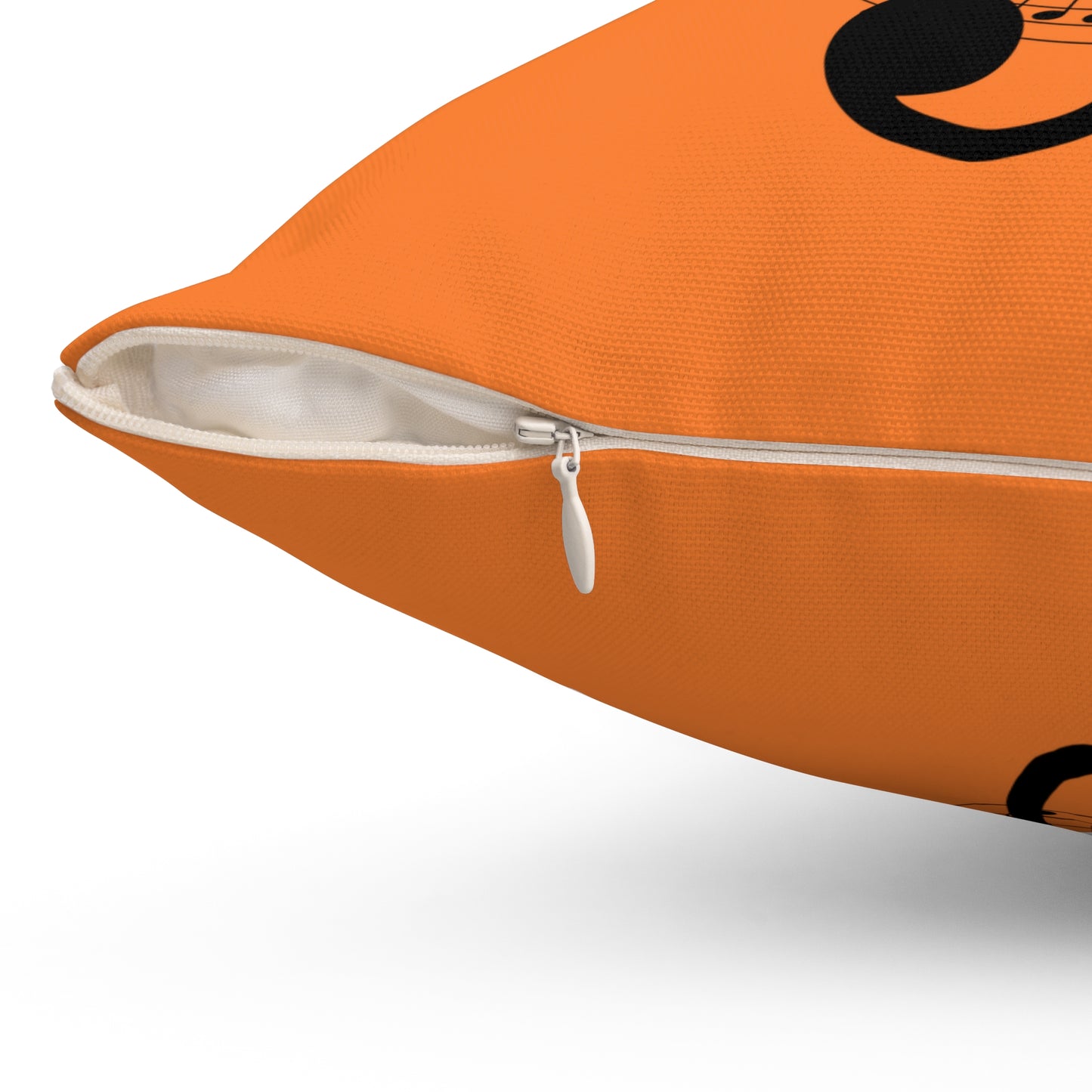 Musical Treble Clef Pillow, Cozy Music Decor, Harmony Gift, Orange Accent Cushio