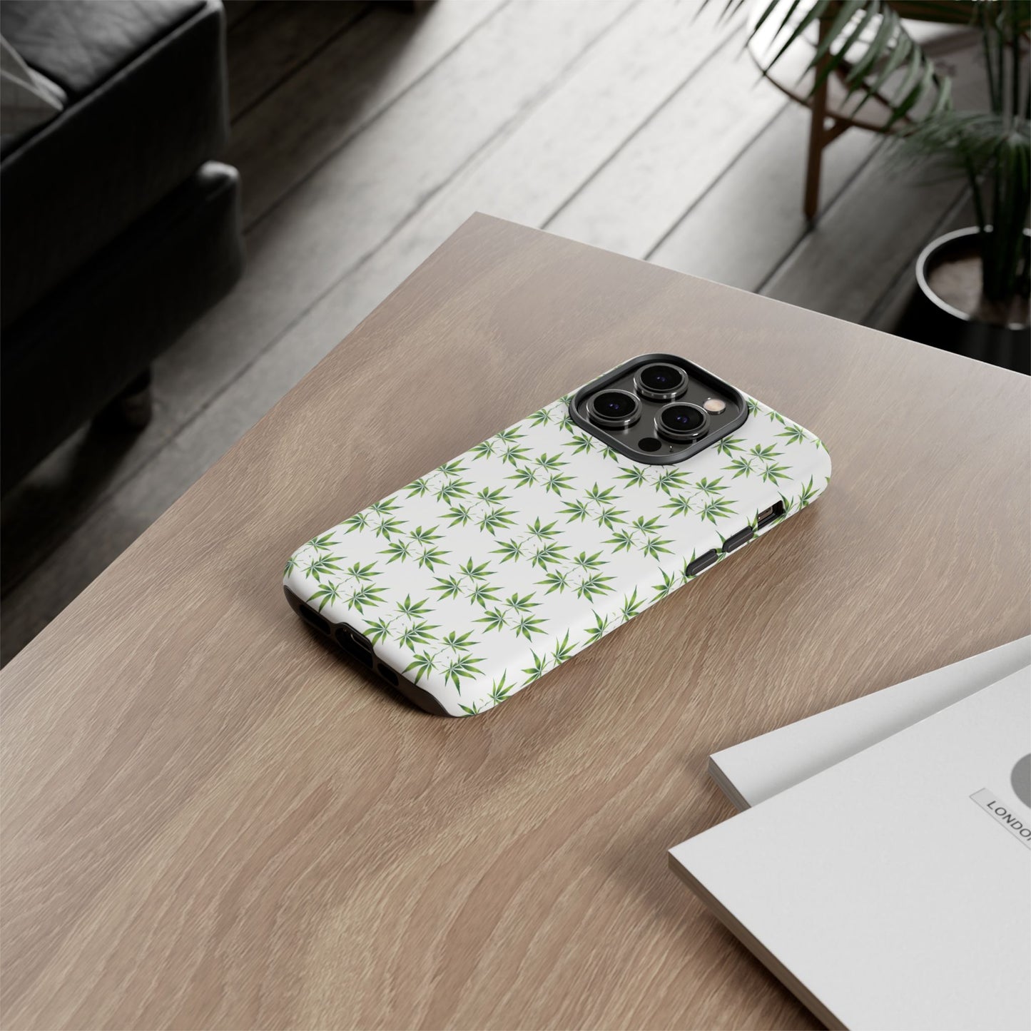 Stylish Phone Case with Cannabis Leaf Design, Durable Phone Cover, Gift for Stoner Friends, Unique Phone Accessory, Nature-Inspired Design