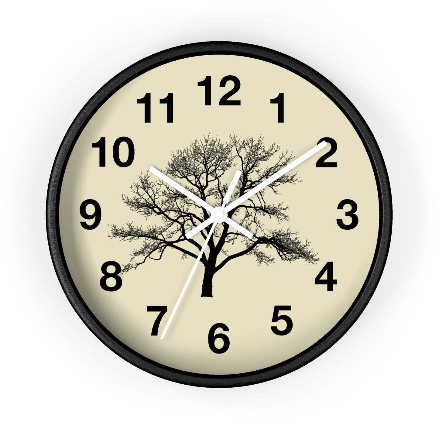 Elegant Tree Silhouette Wall Clock, Home Decor, Nature Lover Gift, Rustic Wall Art, Black and White Clock, Classic Timepiece