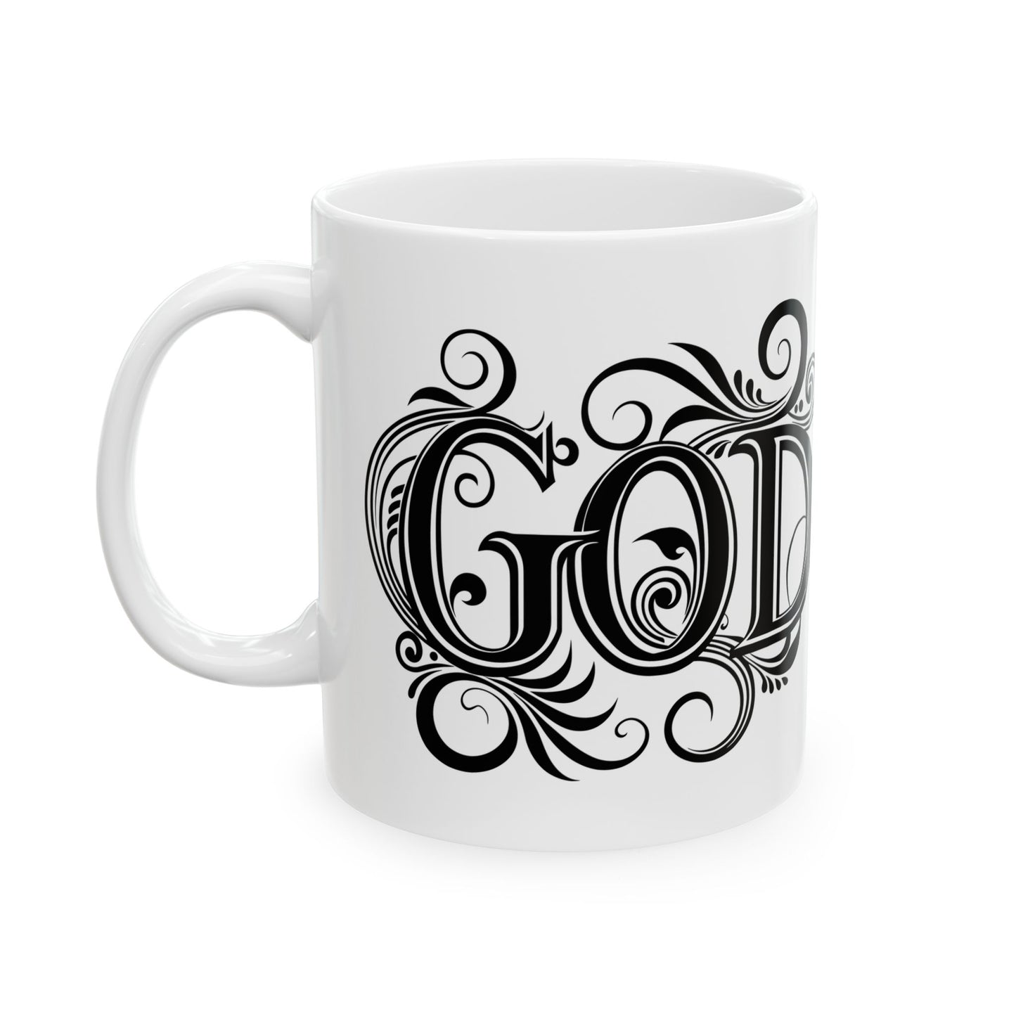 Elegant God Mug for Coffee Lovers, Inspirational Gift, Home Decor, 11oz, 15oz, Spiritual Drinkware, Religious Mug