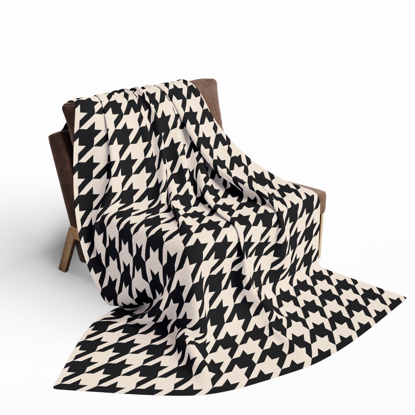 Stylish Houndstooth Arctic Fleece Blanket, Cozy Throw, Home Decor, Gift for Her, Wedding Gift, Winter Comfort