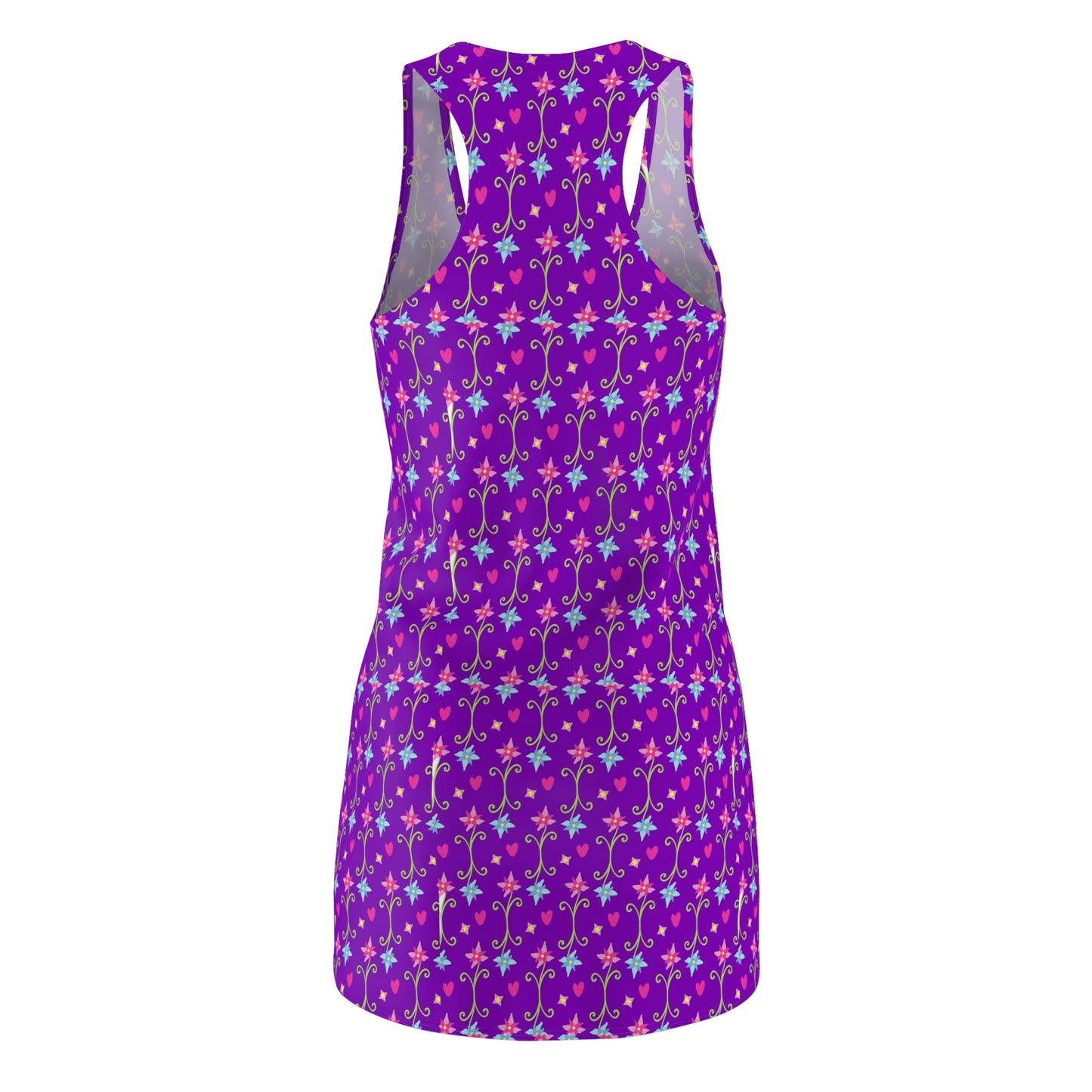 Vibrant Floral Women's Racerback Dress, Summer Outfit, Casual Dress, Beachwear, Festival Fashion, Stylish Sundress