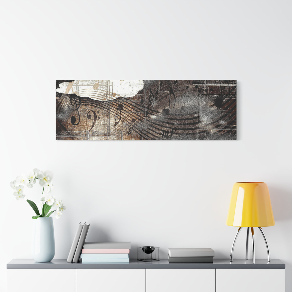 Abstract Musical Notes Matte Stretched Canvas Art (1.25")