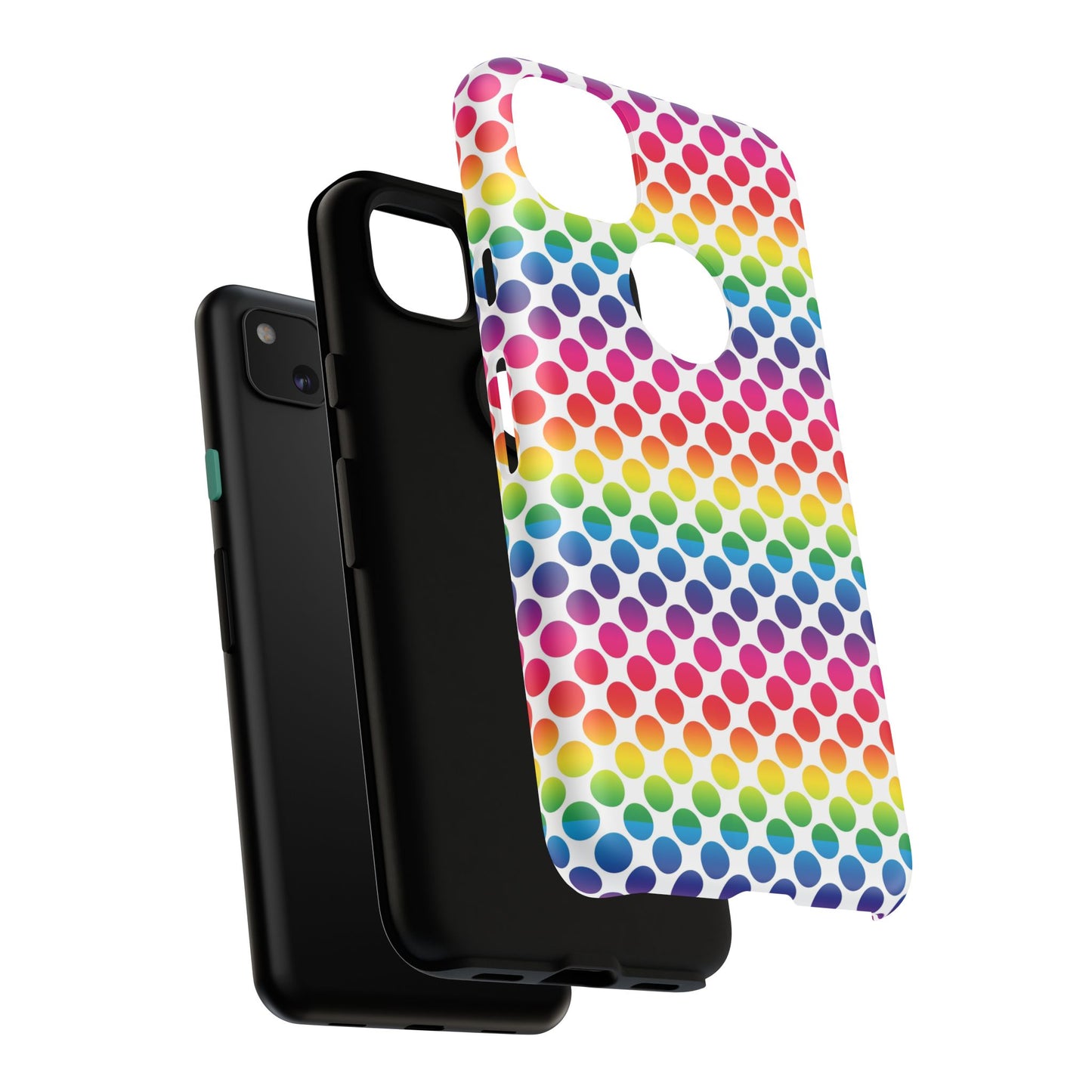Rainbow Dot Phone Case, Colorful Phone Cover, Fun Phone Accessory, Gift for Friends, Trendy Mobile Case