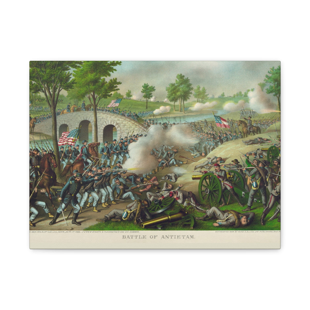 Antietam Battle Canvas Print — Civil War Historical Wall Art (Matte Stretched)