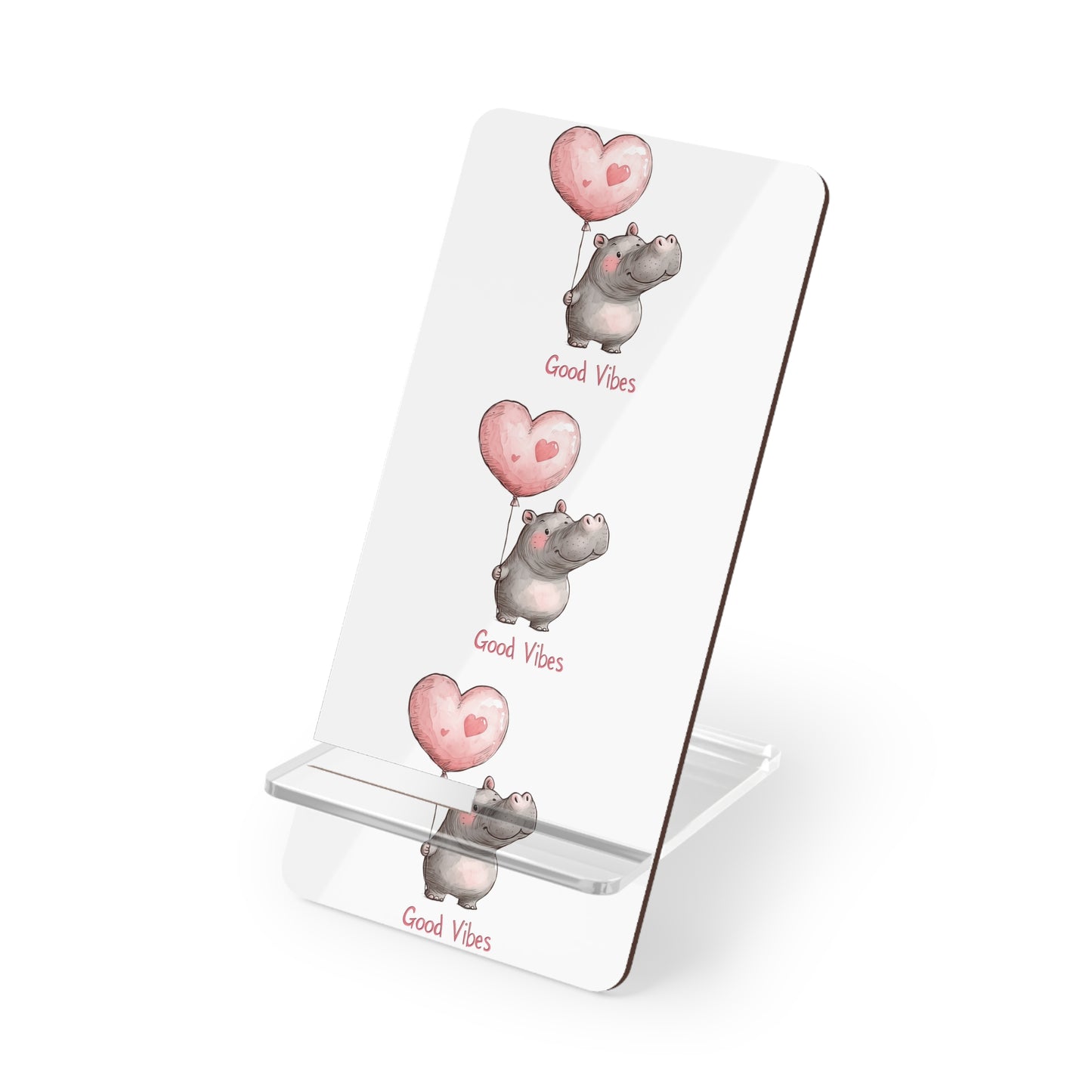 Cute Hippopotamus Mobile Display Stand, Phone Holder, Good Vibes Stand, Desk Organizer, Gift for Kids, Home Office Decor