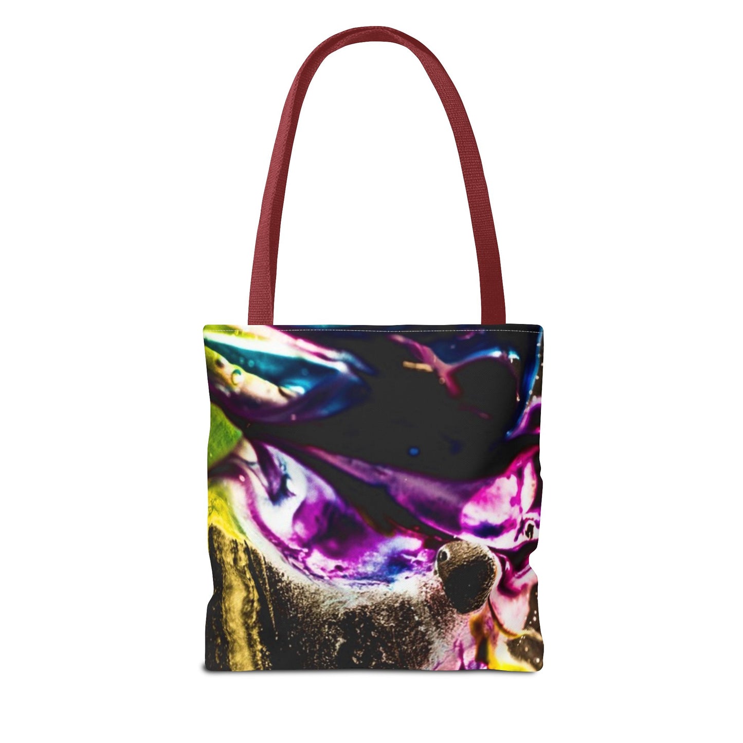 Vibrant Abstract Art Tote Bag, Colorful Reusable Shopper
