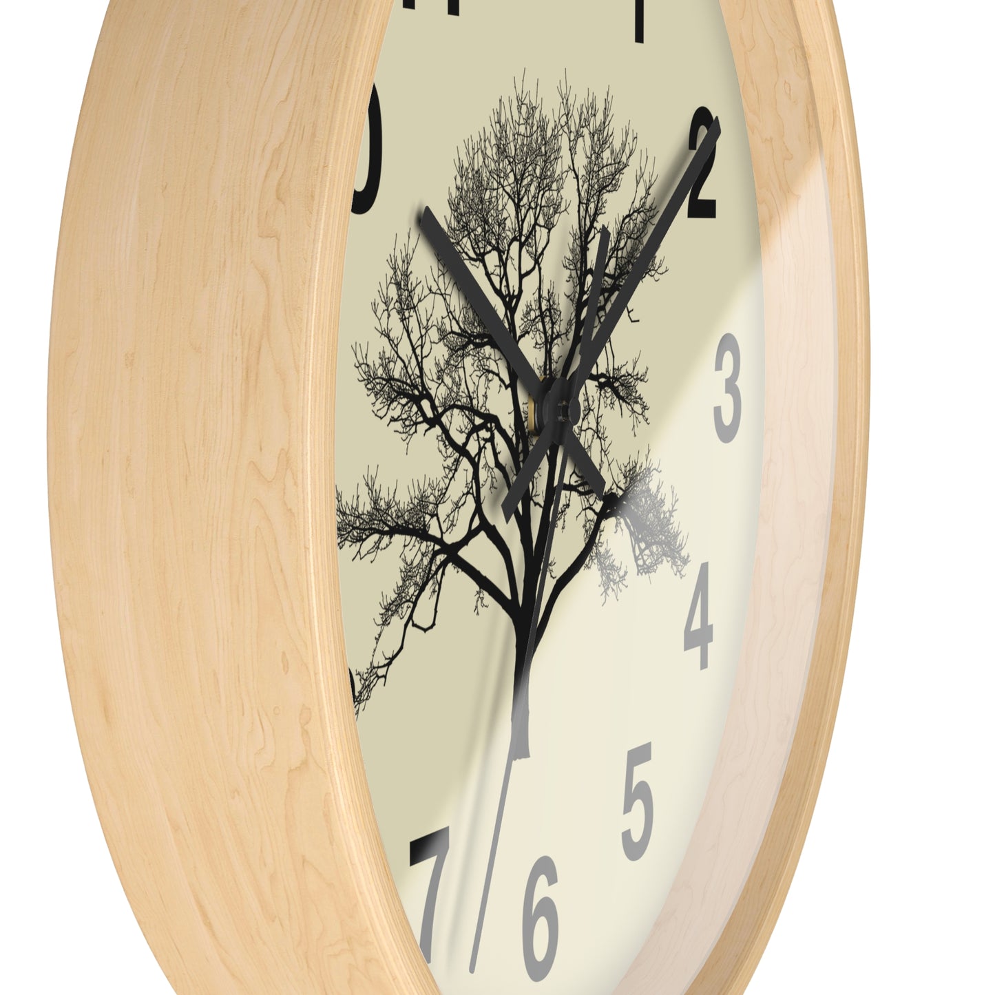 Elegant Tree Silhouette Wall Clock, Home Decor, Nature Lover Gift, Rustic Wall Art, Black and White Clock, Classic Timepiece