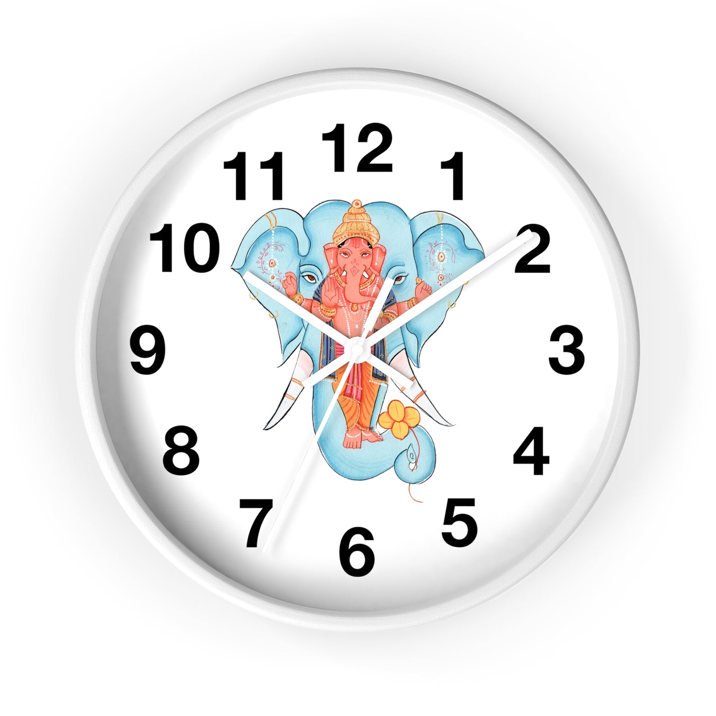 Ganesha Wall Clock, Hindu Home Decor, Spiritual Gift, Boho Wall Art, Timeless Decoration, Unique Timepiece