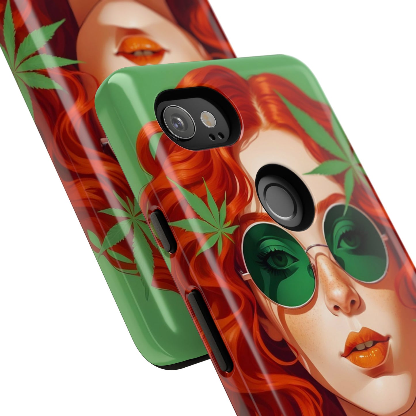 Vibrant Phone Case with Retro Greenery Design, Trendy Case for Casual Look, Gift for Her, Summer Vibes, Unique Phone Accessory