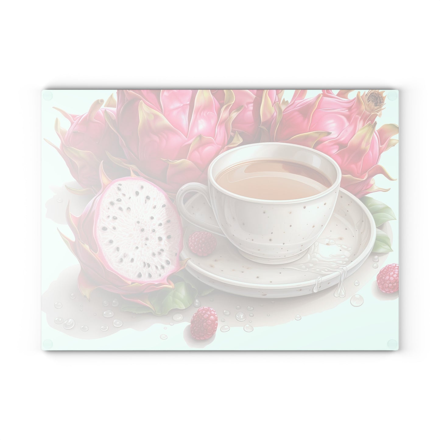 Vibrant Dragon Fruit Glass Cutting Board | Kitchen Decor, Gift for Chefs, Home Cooking, Culinary Art, Tropical Kitchen