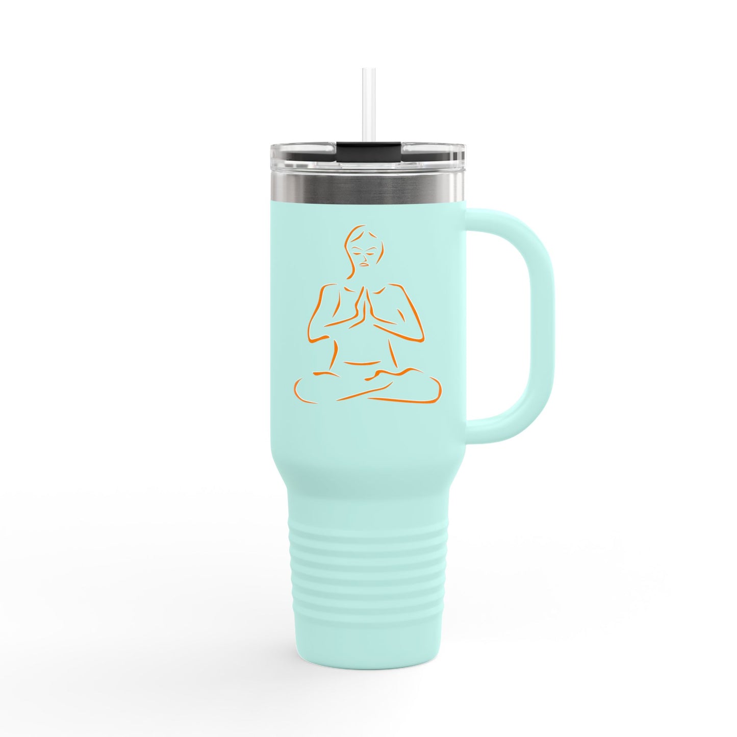 Mindful Travel Mug, Zen Coffee Cup, 40oz Insulated Flask, Inspirational Drinkware, Yoga Gift, Eco-Friendly Travel Tumbler