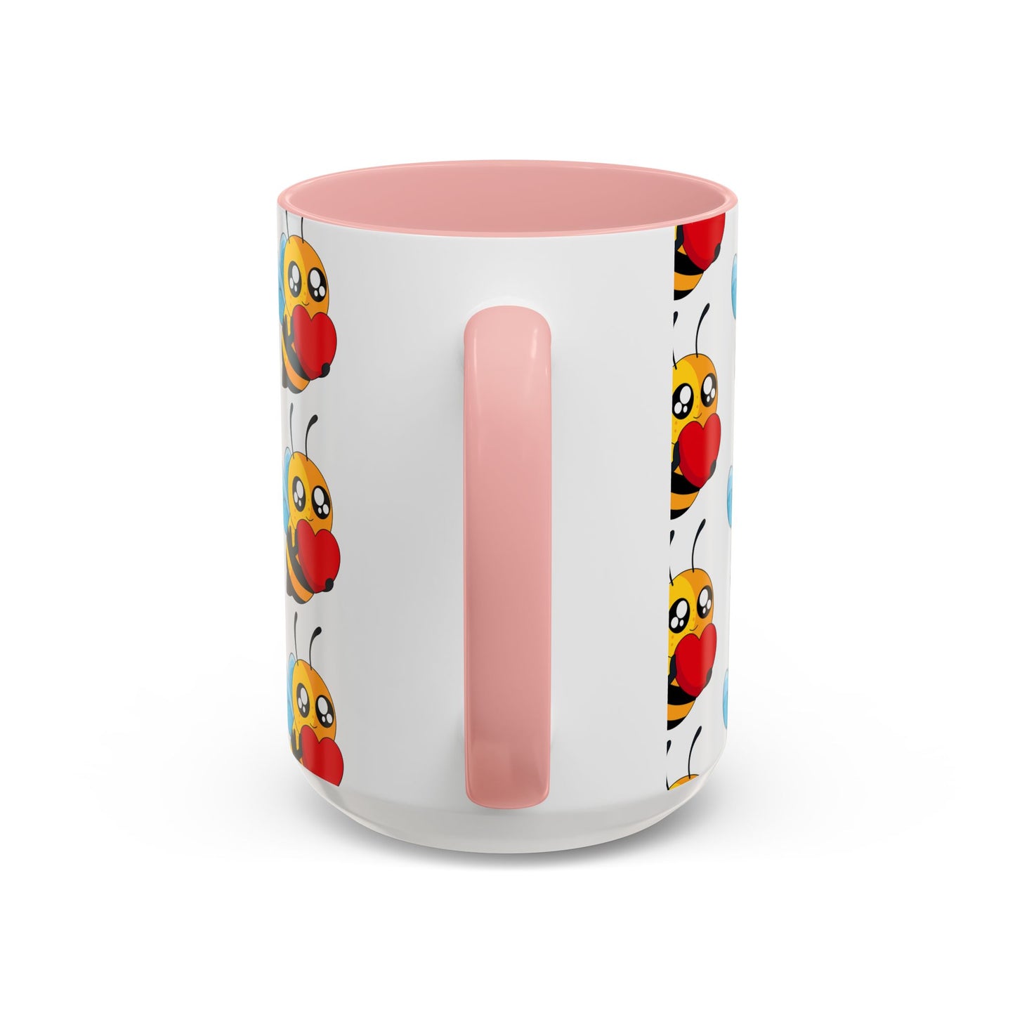 Cute Bee Love Accent Coffee Mug, Cute Floral Mug, Cheerful Bee Design