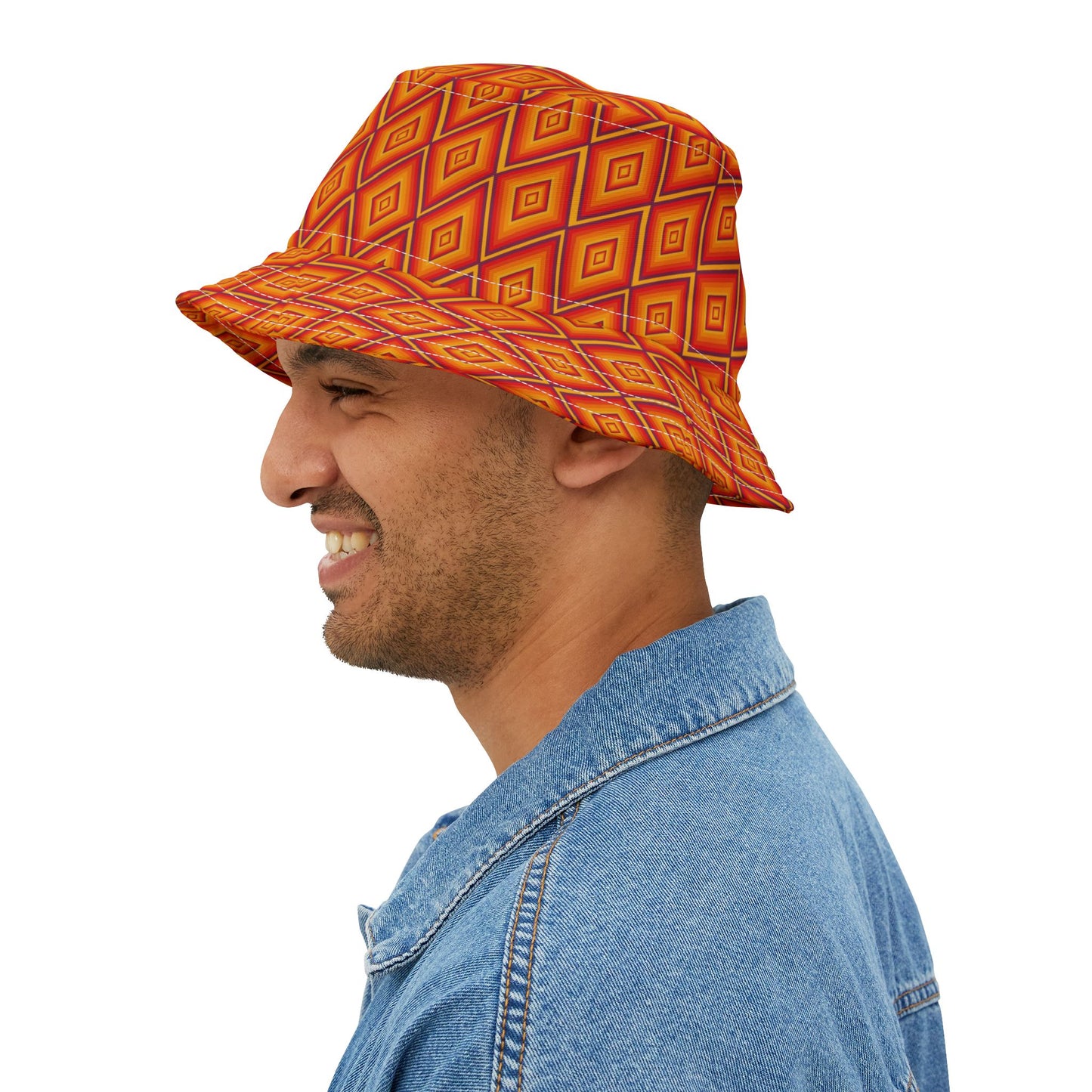 Vibrant Geometric Bucket Hat, Summer Accessory, Festival Wear, Unique Gift, Vacation Style, Trendy Headwear, Outdoor Fashion