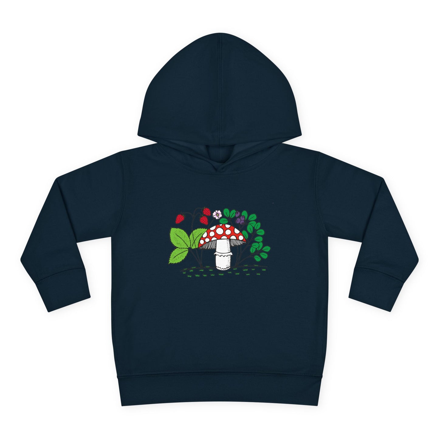 Whimsical Toddler Pullover Fleece Hoodie, Cute Sweater for Kids, Cozy Fall Fashion, Mushroom Design, Halloween Outfit, Gift for Toddlers