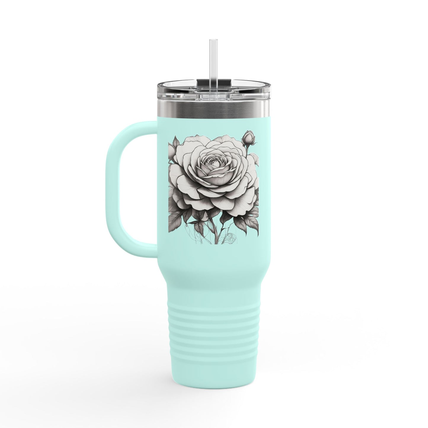 Stylish Insulated Travel Mug with Floral Design, 40oz Coffee Cup, Perfect for Road Trips, Gifts for Her, Eco-Friendly Drinkware