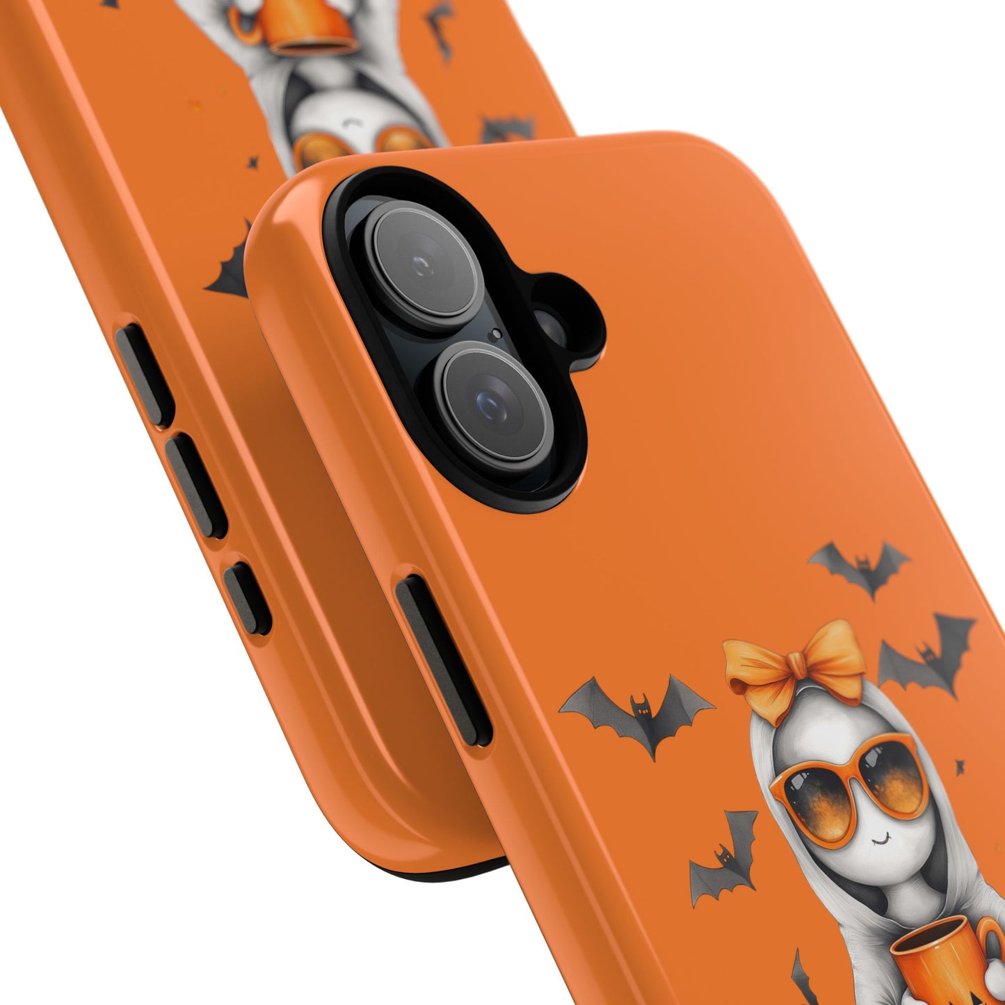 Halloween Ghost Phone Case, Cute Cat Ghost Case, Autumn Phone Cover, Spooky Season Gift, Trick or Treat Case