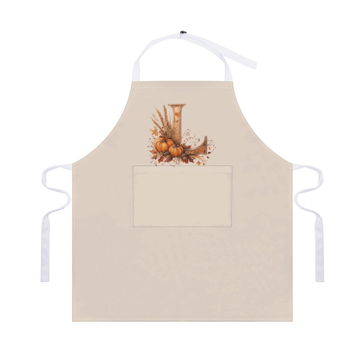 Adult Apron with Pocket - Thanksgiving Apron - Letter L