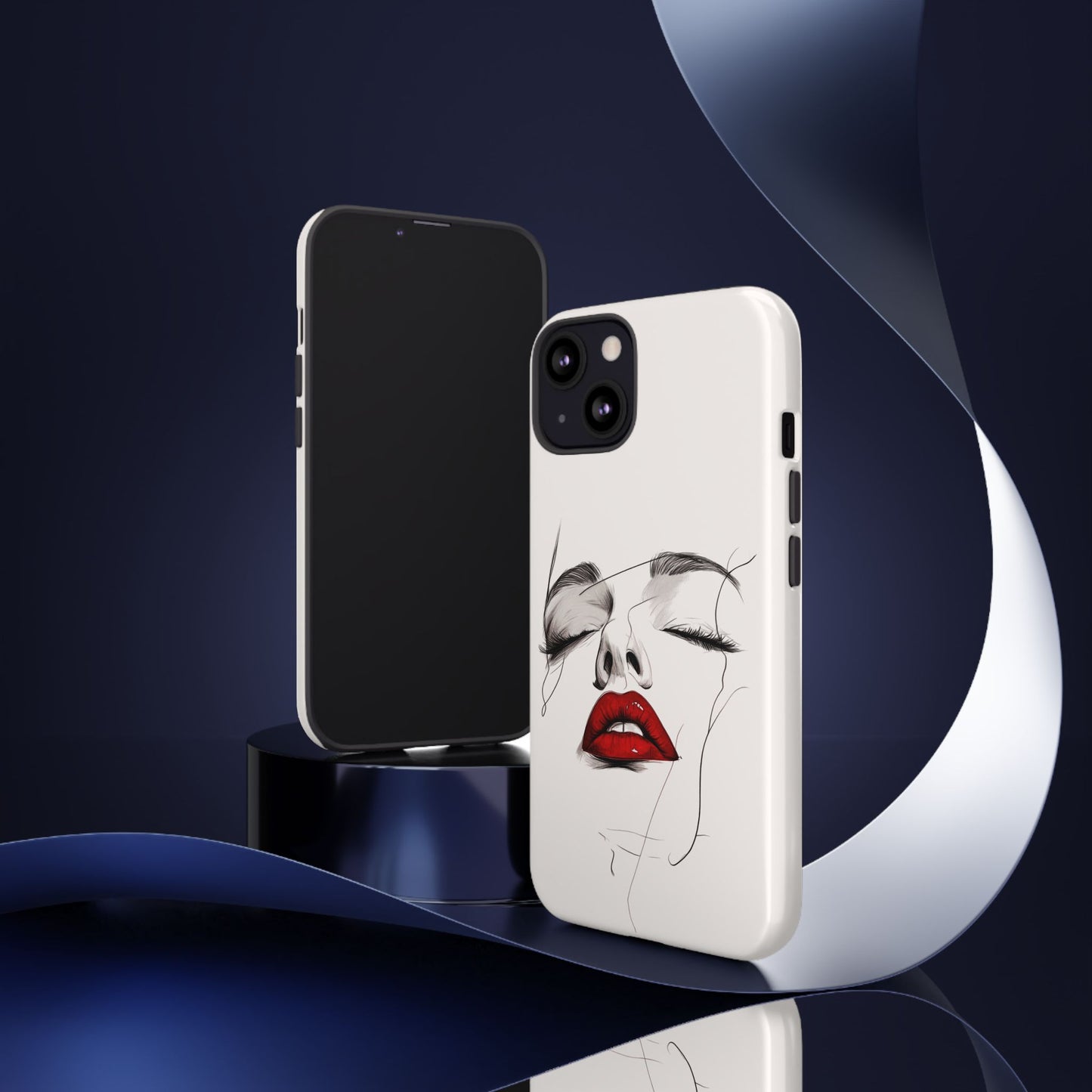 Stylish Phone Case with Artistic Lip Design, Femme Tech Accessory, Trendy Device Cover, Gift for Her, Unique Phone Accessories