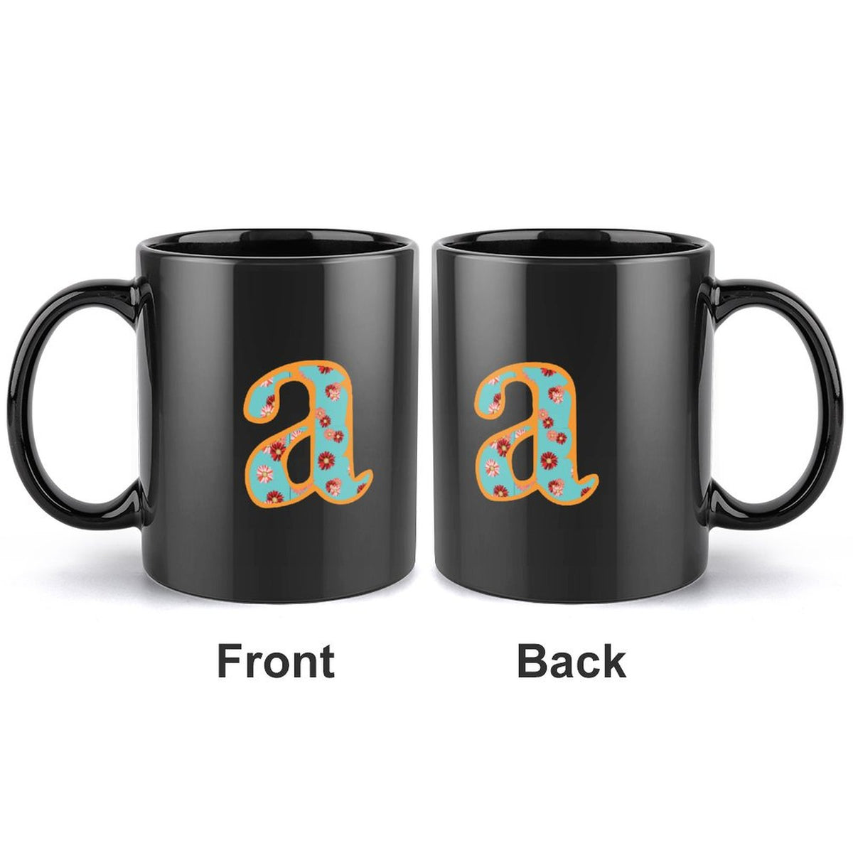 Personalized Photo Coffee Mugs with Identical Patterns - Letter A