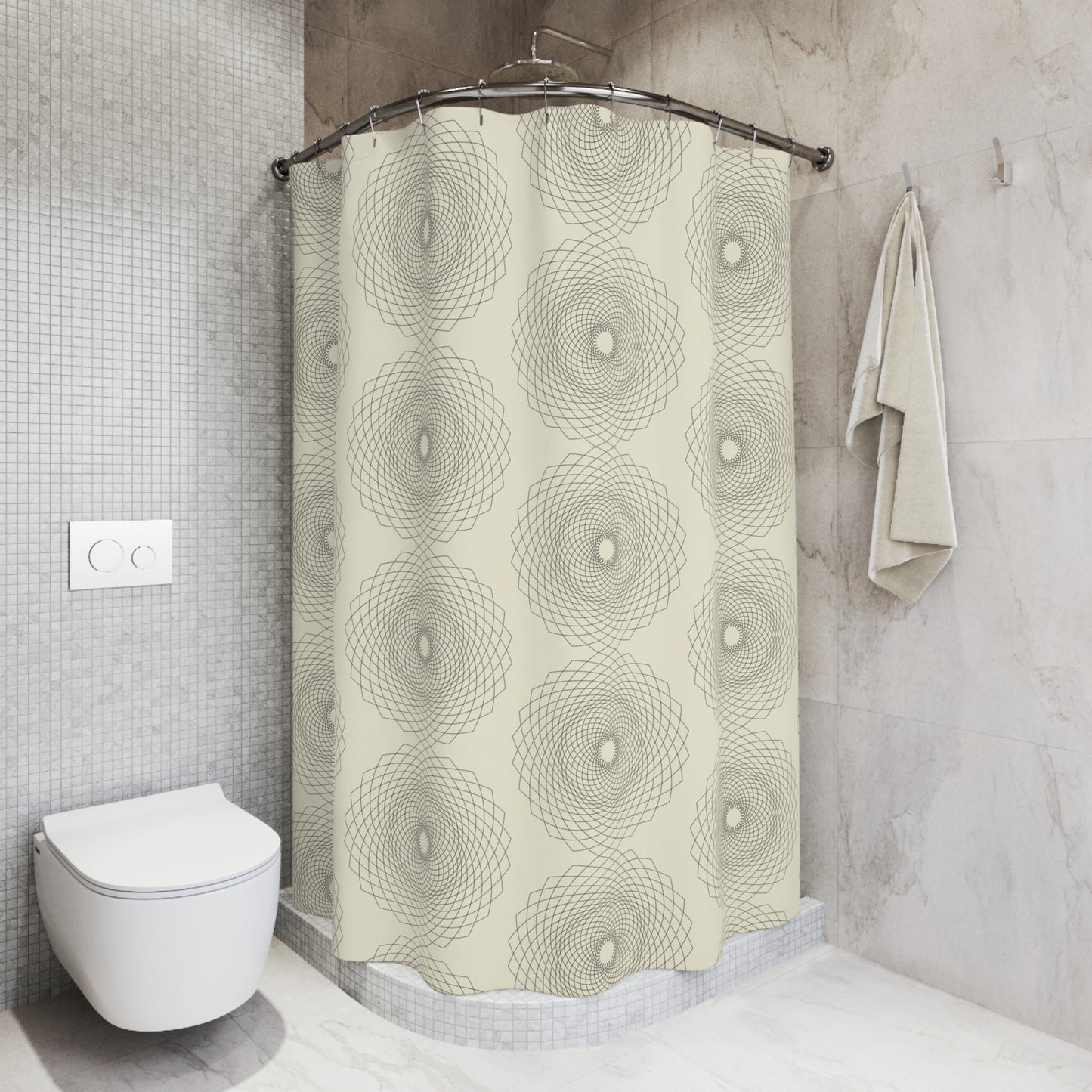 Abstract Geometric Shower Curtain, Modern Bathroom Decor, Stylish Bathroom Accessory, Unique Gift for Home, Minimalist Design